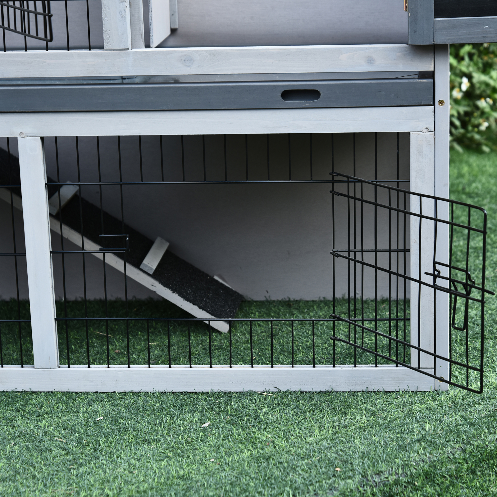 Pawhut 2Tier Rabbit Hutch Bunny Cage w/Ramp Outdoor Run Small Animal